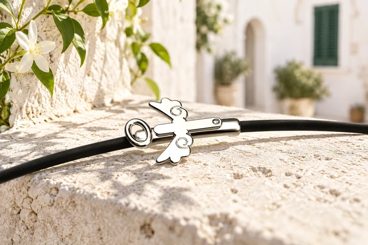 Bracelet Angeli 1 Diamant Blanc en or blanc 18 carats — mise en scène artistique dans les Pouilles.