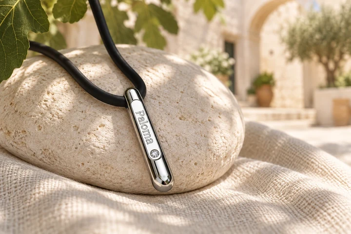 Bracelet Biscottino 1 Diamant Blanc en or blanc 18 carats — mise en scène artistique dans les Pouilles.