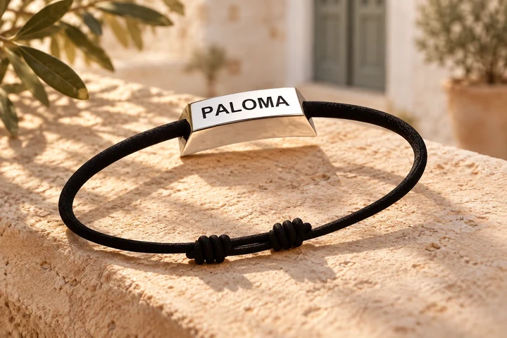 Bracelet Lingotto en or blanc 18 carats — mise en scène artistique dans les Pouilles.